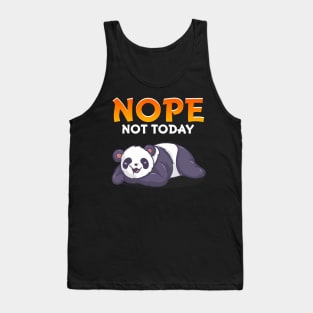 Funny Nope Not Today Cute Napping Panda Pun Tank Top